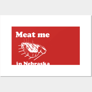Meat Me in Nebraska T-shirt by Corn Coast Posters and Art